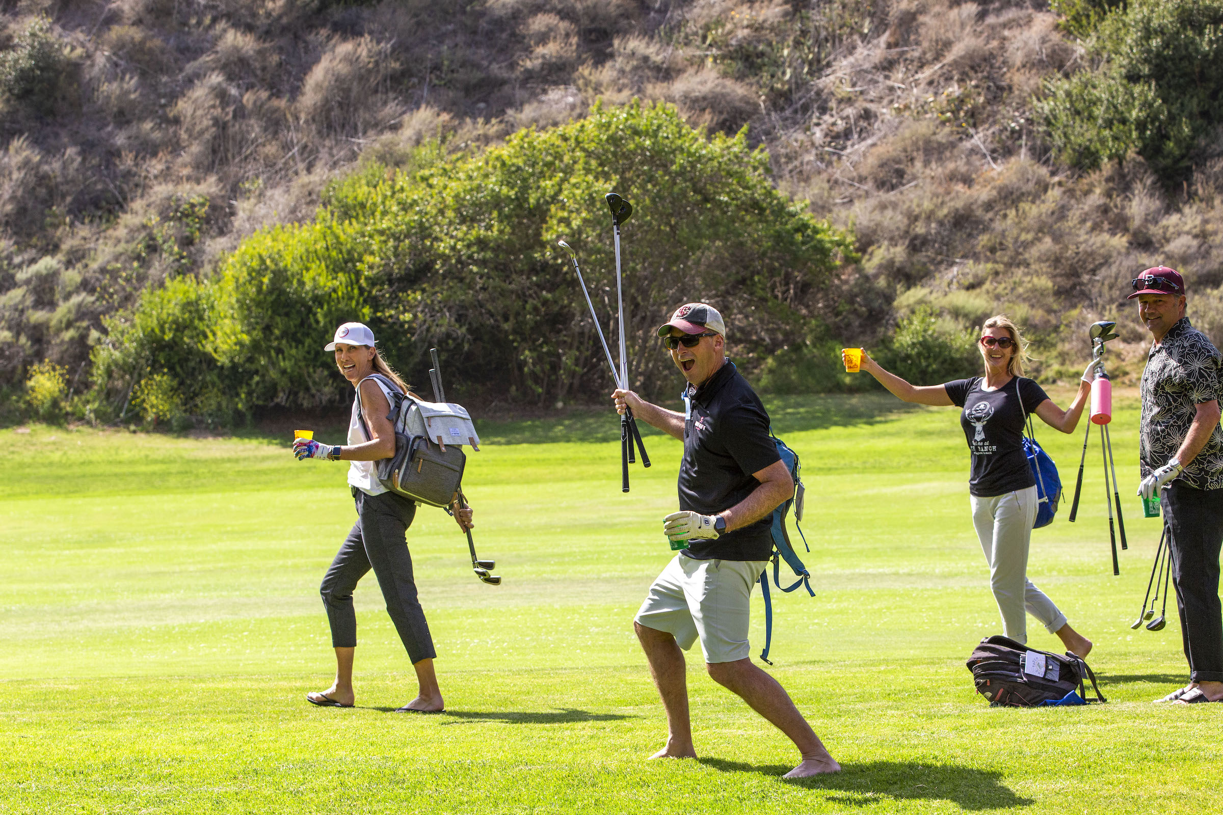 barefoot golfers